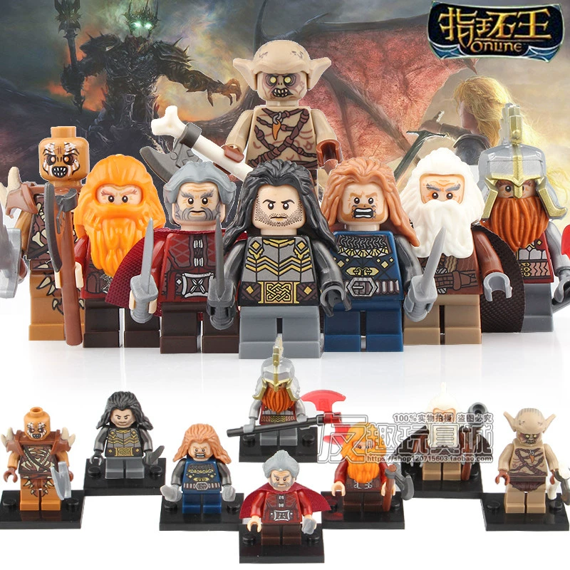 Tương thích với các khối Lego PG8183 Chúa tể của những chiếc nhẫn PG8160 Hobbit mini-Orc chơi Dann chân sắt - Nhẫn