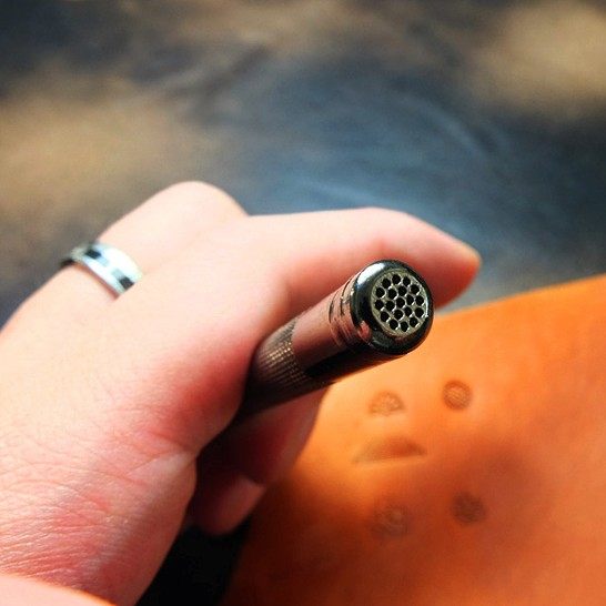 Leather carving printing tools Johnleather self-produced high-grade steel flower core printing tools JLPJ017