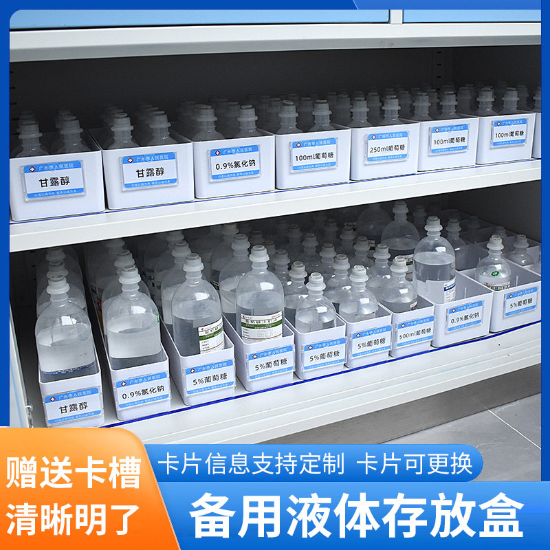 医院6s管理收纳盒备用液体存放盒医用输液盒收纳筐床号牌物品药盒