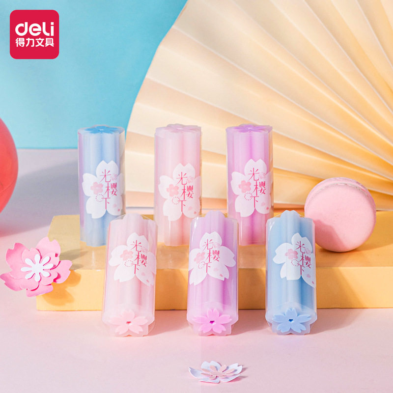 Powerful eraser for primary school students without leaving marks children's creative cartoon cute cherry blossom 4b no debris like a skin wipe