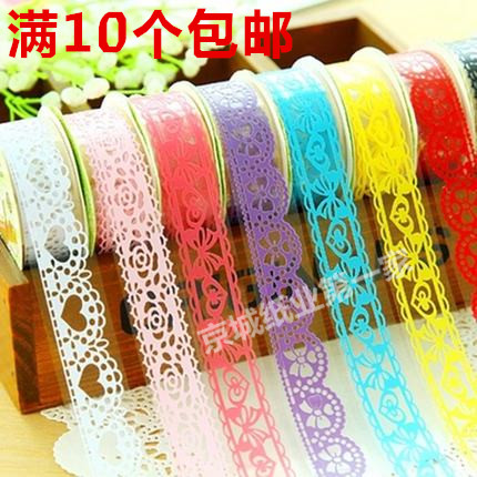 Korean stationery lace lace lace colored small tape wholesale transparent diy album handbook decorative sticker fabric width