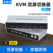 hdmi dpkvm switch dual-screen two-in-two-out desktop computer ultra-clear extended differential display split screen two computers