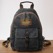  Summer new retro denim backpack womens bag multi-function shoulder messenger bag chest bag casual backpack simple trend