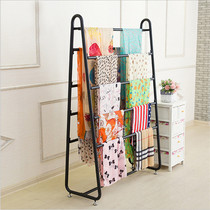 Iron silk scarf scarf display rack floor-standing double-sided hanging fabric shelf tie shawl rack middle island rack