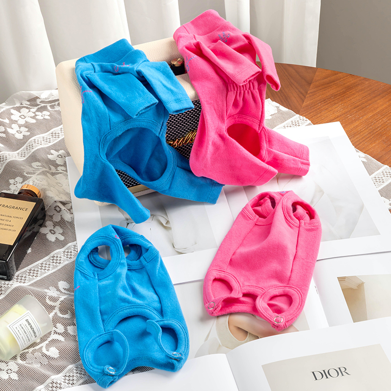 Pet Pure Cotton Four-Legged Jumpsuit New Pet Dog Clothes Small Dog Teddy Schnauzer Belly-Covering Jumpsuit