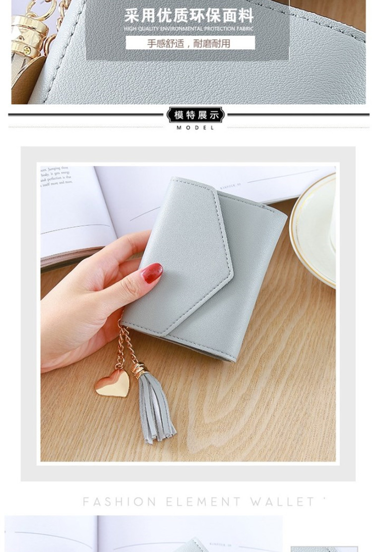 Mặt dây chuyền tua rua nữ mới ví thời trang ngắn Ví sinh viên Hàn Quốc dễ thương dây kéo thẻ túi tiền xu ví lạnh
