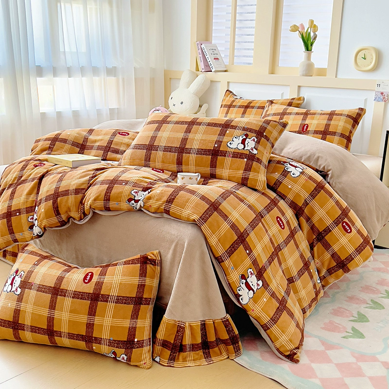 2025款加厚保暖牛奶绒四件套三件套床裙款冬季加绒床上用品学生 2025款加厚保暖牛奶绒四件套三件套床裙款冬季加绒床上用品学生