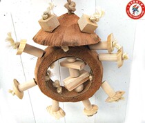 Medium Large Parrot Natural Coconut Shell Log Primary Color Nibble Toy Outlet Grade Bird Cage Bird Shelf Pendant Supplies