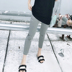 Ba quần Acetate Satin Quần lụa mùa hè dành cho nữ Mặc mỏng - Khởi động cắt shop quần áo nữ Khởi động cắt