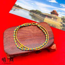 Zhaojun Golden Shop Handmade Gold 999 Candy Sepad Beads Small Octagonal Beads Glazed Design Private Custom Hand-string Bracelet