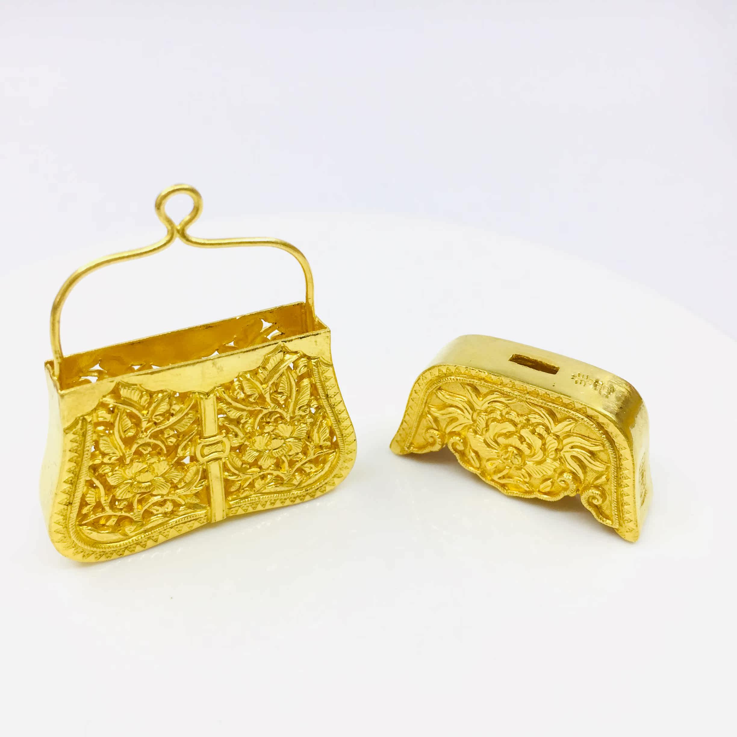 Zhaojun Jinpu handmade gold Seiko engraving non-hereditary inheritance of Master Liu Xingdong's own hand-crafted flowers like brocade sachets