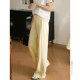 Sand-washed air layer bootcut sports casual pants