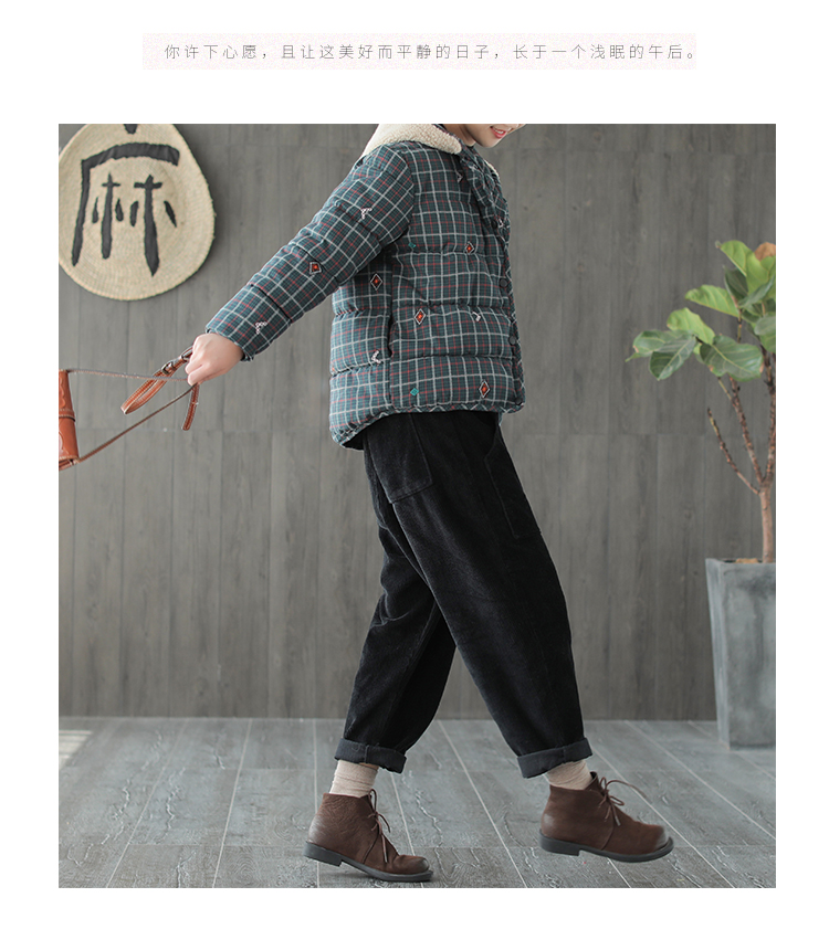 Sản phẩm tai nhỏ 2018 thu đông mới Quần áo cotton thêu trùm đầu ngắn quần áo ngắn bằng vải cotton nữ áo lông vũ chính hãng
