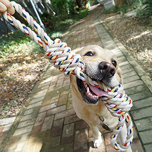 Dog rope knot large interactive bite-resistant pure cotton teething ...