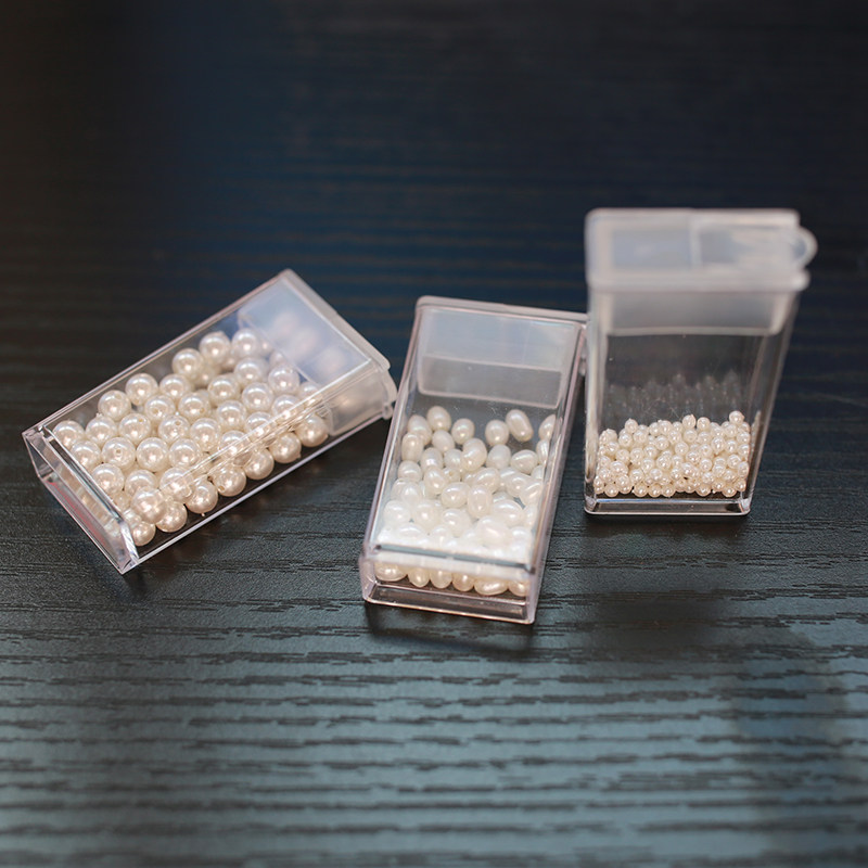 Transparent rice bead containing box small plastic case embroidered good helper