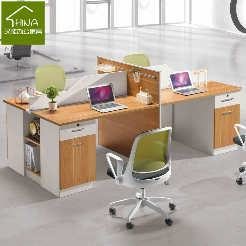 Nội thất văn phòng hiện đại tối giản bàn máy tính và bàn ghế nhân viên bàn 4 nhân viên thẻ kết hợp Quảng Châu - Nội thất văn phòng