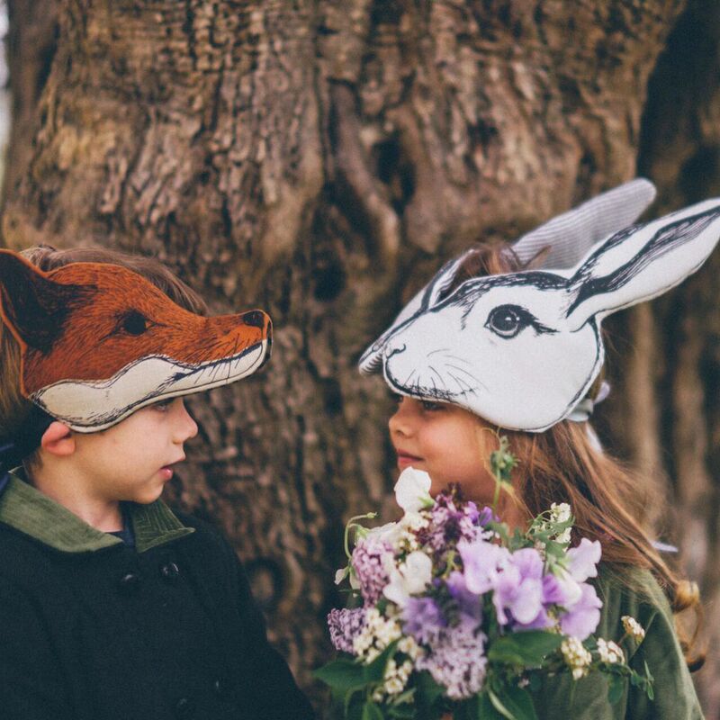 Handmade Rabbit Headband, Eye Mask, Hat, Forest Style, Retro, Children's Cartoon Party Photo Props, Animal Head
