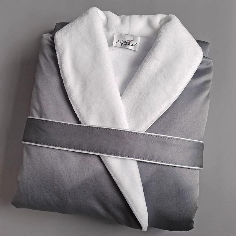 High-End Hilton Five-Star Hotel Bathrobe for Women, Thickened Fine Velvet Couple Bathrobe for Autumn and Winter, Men's Long Nightgown High-End Hilton Five-Star Hotel Bathrobe for Women, Thickened Fine Velvet Couple Bathrobe for Autumn and Winter, Men's Long Nightgown