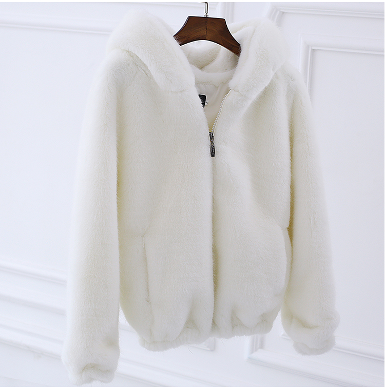 Mink fur coat ngắn trùm đầu của phụ nữ 2017 mùa đông mới dày sinh viên lỏng sang trọng giải phóng mặt bằng áo áo khoác lót lông nữ