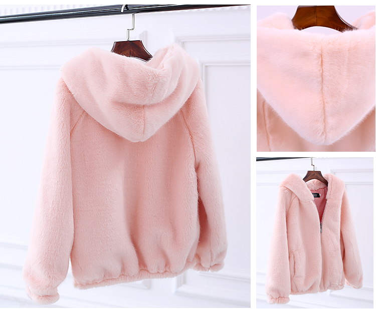 Mink fur coat ngắn trùm đầu của phụ nữ 2017 mùa đông mới dày sinh viên lỏng sang trọng giải phóng mặt bằng áo áo khoác lót lông nữ