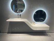 DuPont Corian one-piece high and low basin bathroom cabinet combination acrylic washbasin washbasin non-standard customization