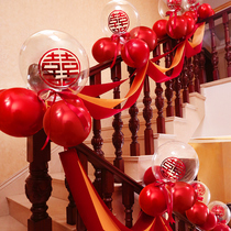 The corridor ladder handrail decoration wedding wedding wedding wedding supplies grooms home stairs bouquet balloons