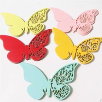 50 popular European wedding wine glass cards decorative cards seat cards hollow butterfly wind chime window decorations