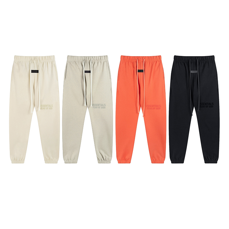 Fog Essentials Flocked Printed Long Pants High Street Loose Casual Sports Drawstring Jogger Sweatpants for Men