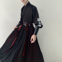 Yuyue Division Clothing Bureau original Hanfu (black silk deer)embroidery Han element collar shirt suit for men and women with the same national style