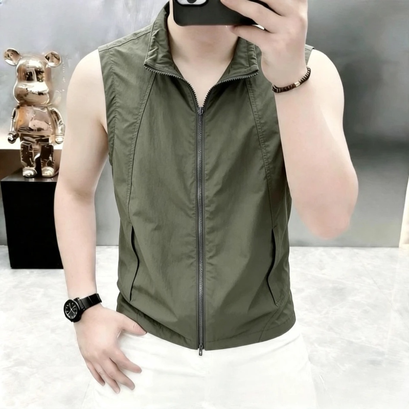 High-Quality Candy-Colored Summer New Style Stand-Up Collar Lightweight Windproof and Sun-Protective Vest 668
