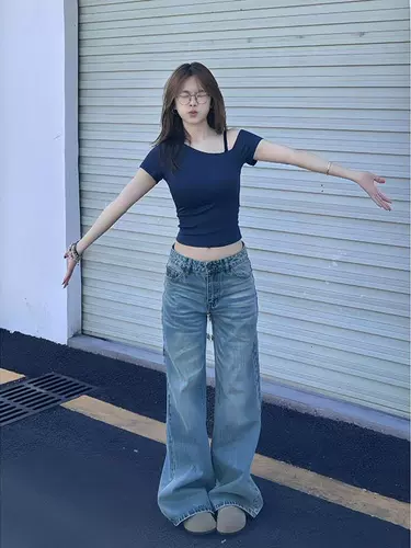 Военно-морская футболка, США, короткий рукав, по фигуре, в обтяжку