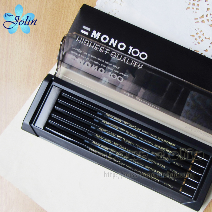 Japanese dragonfly TOMBOW mono100 advanced graphite writing pencil classic black rod delicate and smooth HB whole box