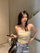 Today on green mesh yarn Smear Vest Woman outside wearing spring and summer sexy internal lap anti-light shorts blouses