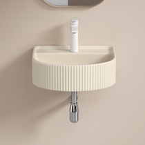 Cream style wall-mounted mini washbasin balcony integrated basin bathroom ceramic suspended basin wall-mounted washbasin