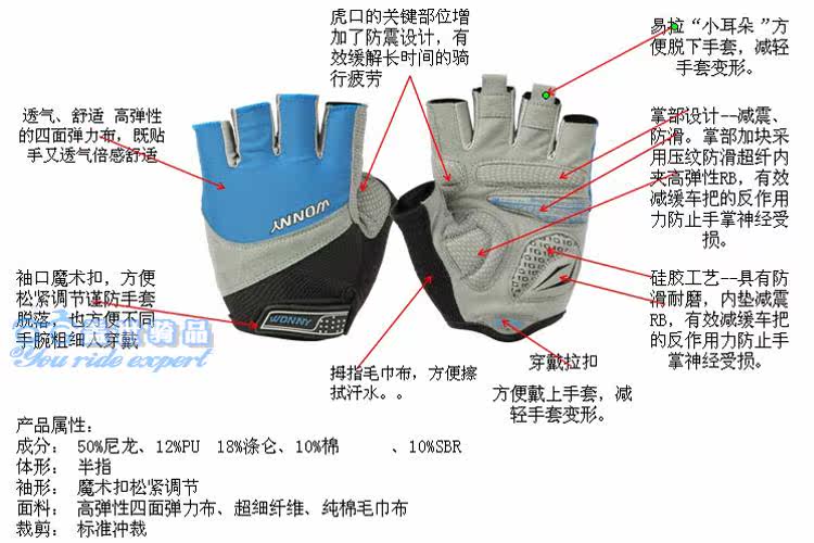 Gants pour vélo mixte - Ref 2246190 Image 36