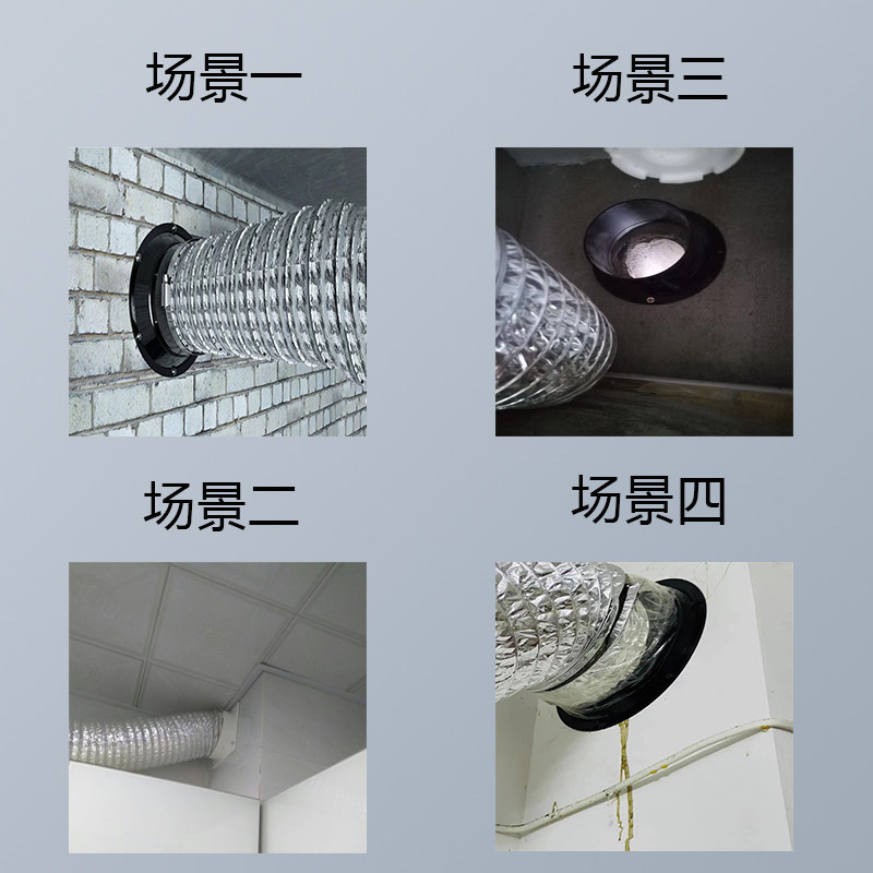 Duct Fan Square Flange Connector Plastic Vent Fresh Air System Connection Port 100 Tianfangdiyuan 150/200