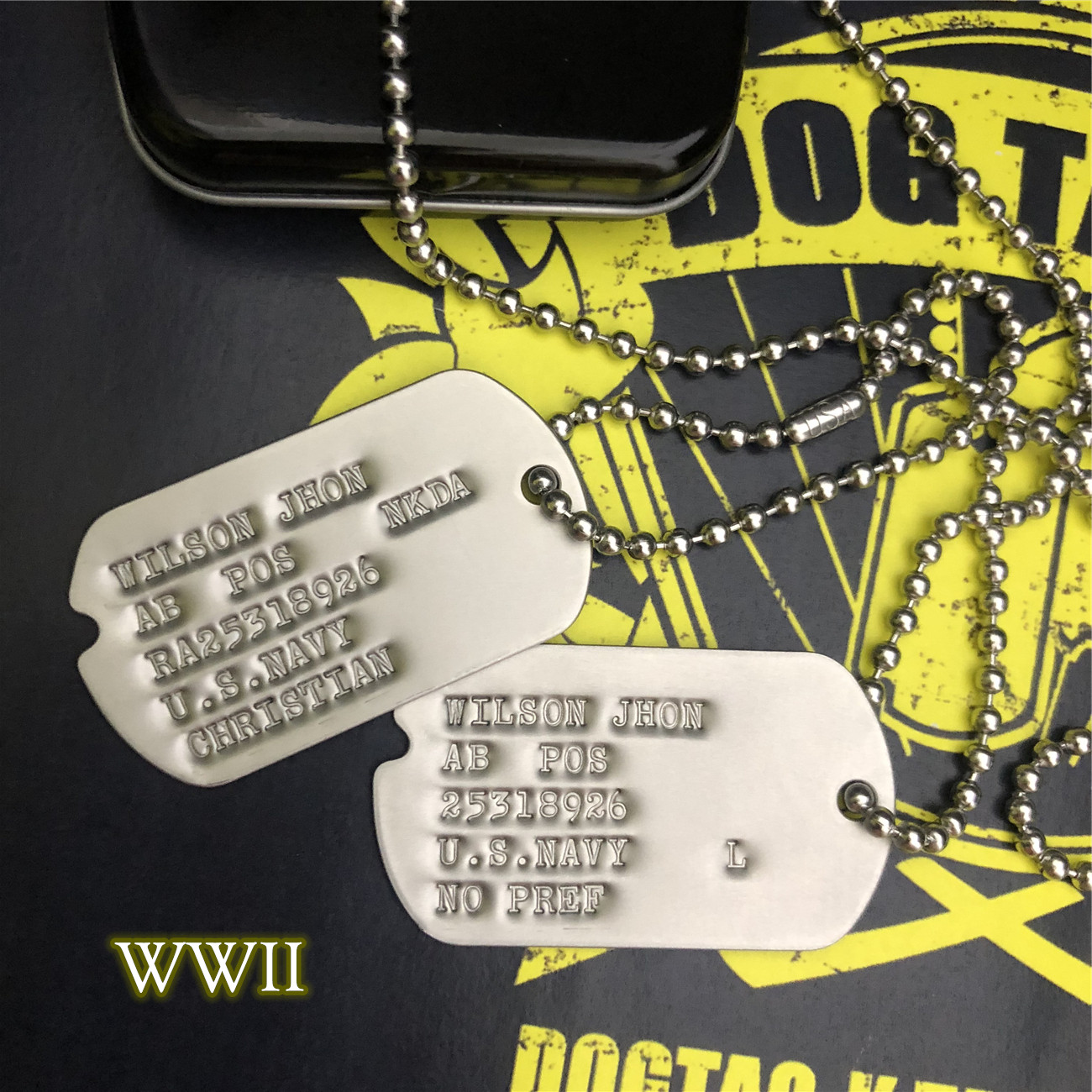 U.S. World War II gap original stamping U.S. army identity plate stainless steel gravure dog plate soldier nameplate import military version