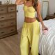 European and American New Fashion Solid Color Sexy Camisole and Pants Loungewear Set Vest and Pants Set
