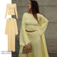 European and American Style New Long Cardigan, Long-Sleeved Top, and Long Pants Three-Piece Set