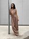 European and American Style V-Neck Vest and Wide-Leg Pants Casual Two-Piece Set