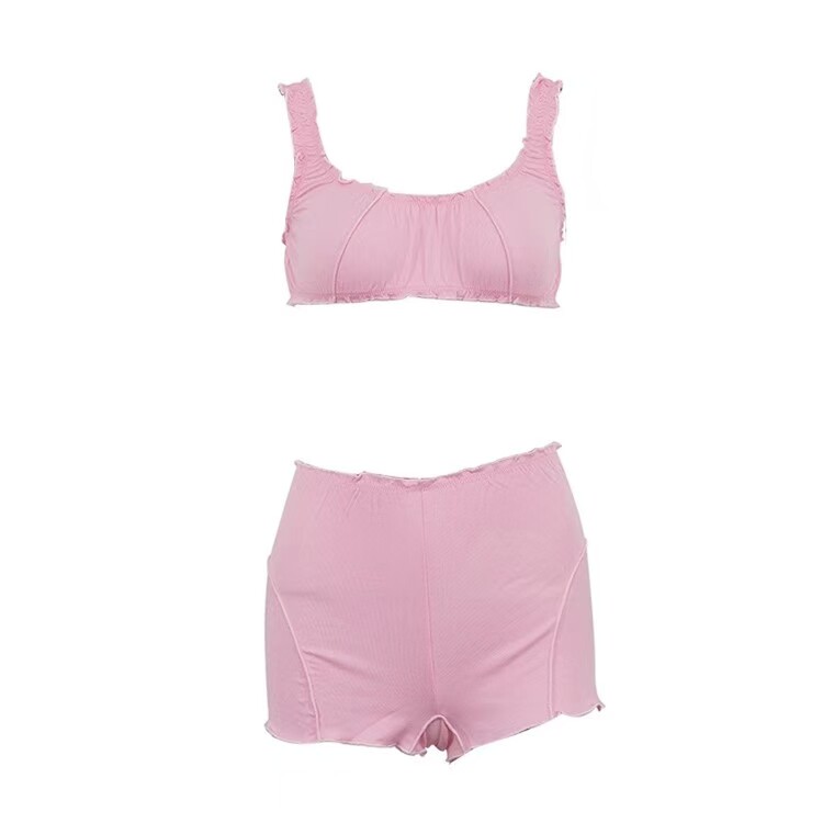 Мягкая эластичная мягкая пуля, сексуальная майка, шорты, комплект, домашняя одежда, европейский стиль 