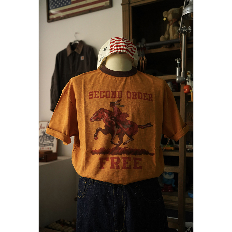 Bob Dong Ss23 Ringer T-Shirt Native American Unique Horse Culture Slub Cotton Tee Shirt