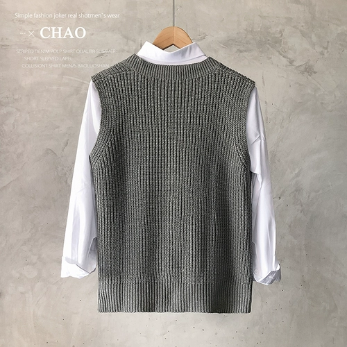 Демисезонный свитер без рукавов, приятный телу трикотажный жилет, свободный крой