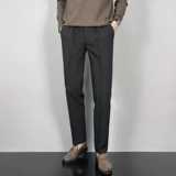 Мужские штаны, черный флисовый костюм, свободный прямой крой