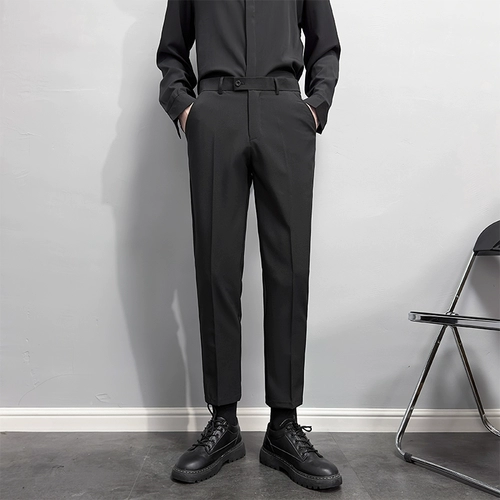 Летние шелковые тонкие штаны, мужской костюм для отдыха, свободный прямой крой