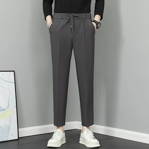 Tide, мужские демисезонные черные штаны для отдыха, в корейском стиле, свободный прямой крой