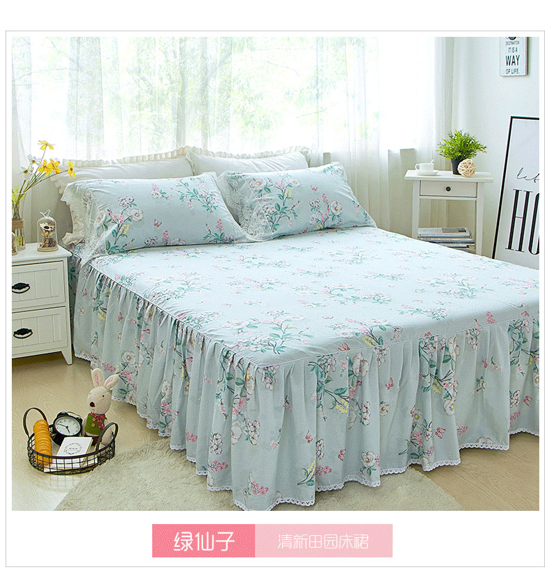 giường bằng vải bông váy bedspread duy nhất mảnh Hàn Quốc phiên bản của các doanh nghiệp nhỏ tươi giường giường công chúa váy bedspread nắp bảo vệ 1,5 1,8 m - Váy Petti váy giường khách sạn