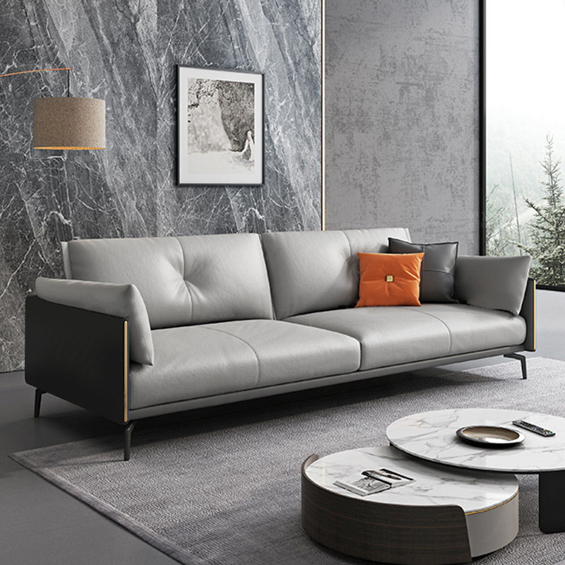 Italian minimalist office sofa reception room Business leisure guest area Italian simple modern leather triple