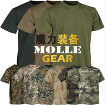 US military Cotton camouflage printing culture physical training round neck sports short sleeve T-shirt male magic equipment eight balls