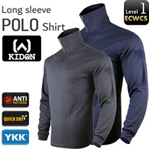 KIDON Eurostyle Turn-collar Long Sleeve POLO Spring Autumn Tactical Outdoor Speed Dry L1 Sunscreen MolleGEAR Z
